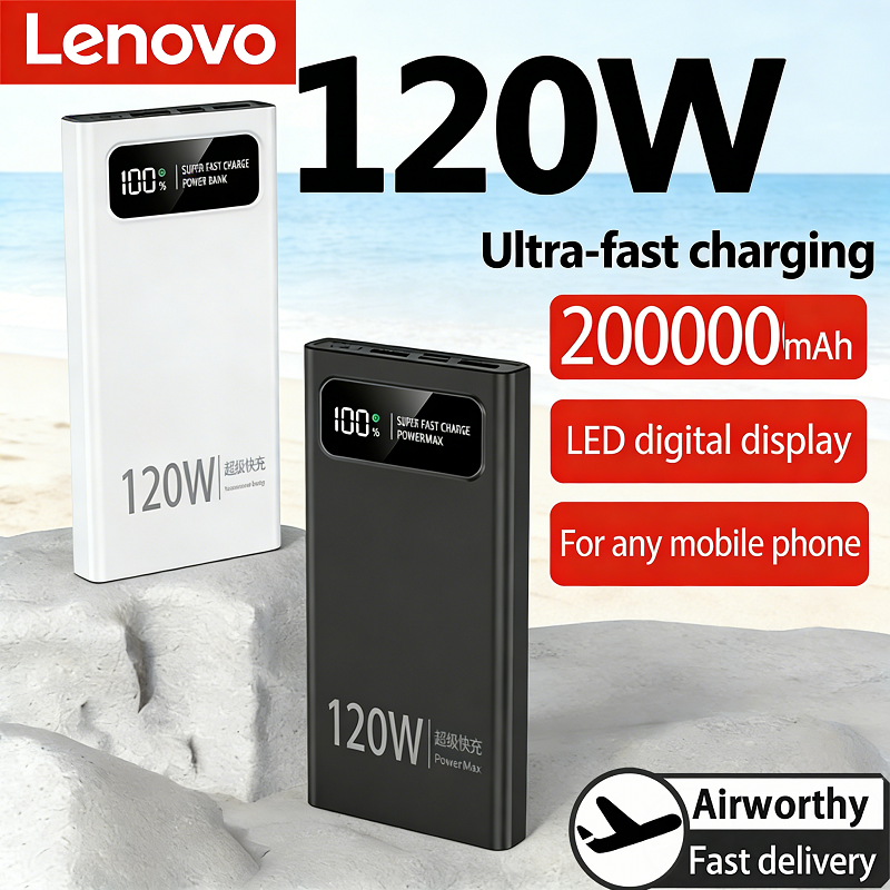 レノボ 200000mah 大容量パワーバンク 120 ワット超高速充電 Led デジタルディスプレイポータブル外部バッテリーすべてのモデル