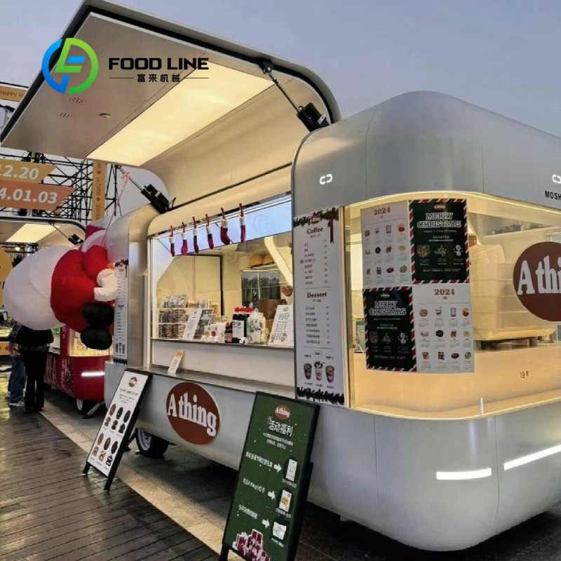 レストランモバイルバーカートステンレス鋼バーベキューピザ用の完全装備食品トレーラー