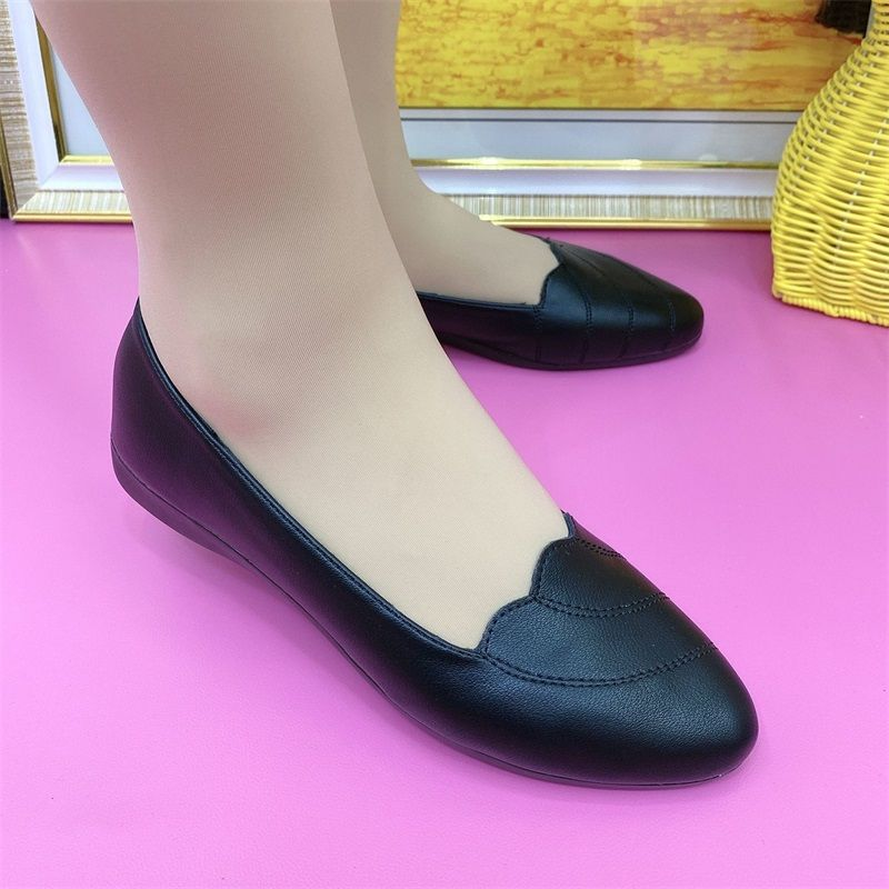 Sapatos Femininas 女性かわいいプラスサイズ黒ソフトレザースリッポンホテル作業靴女性のクラシックホワイトコンフォートオフィスシューズ b585