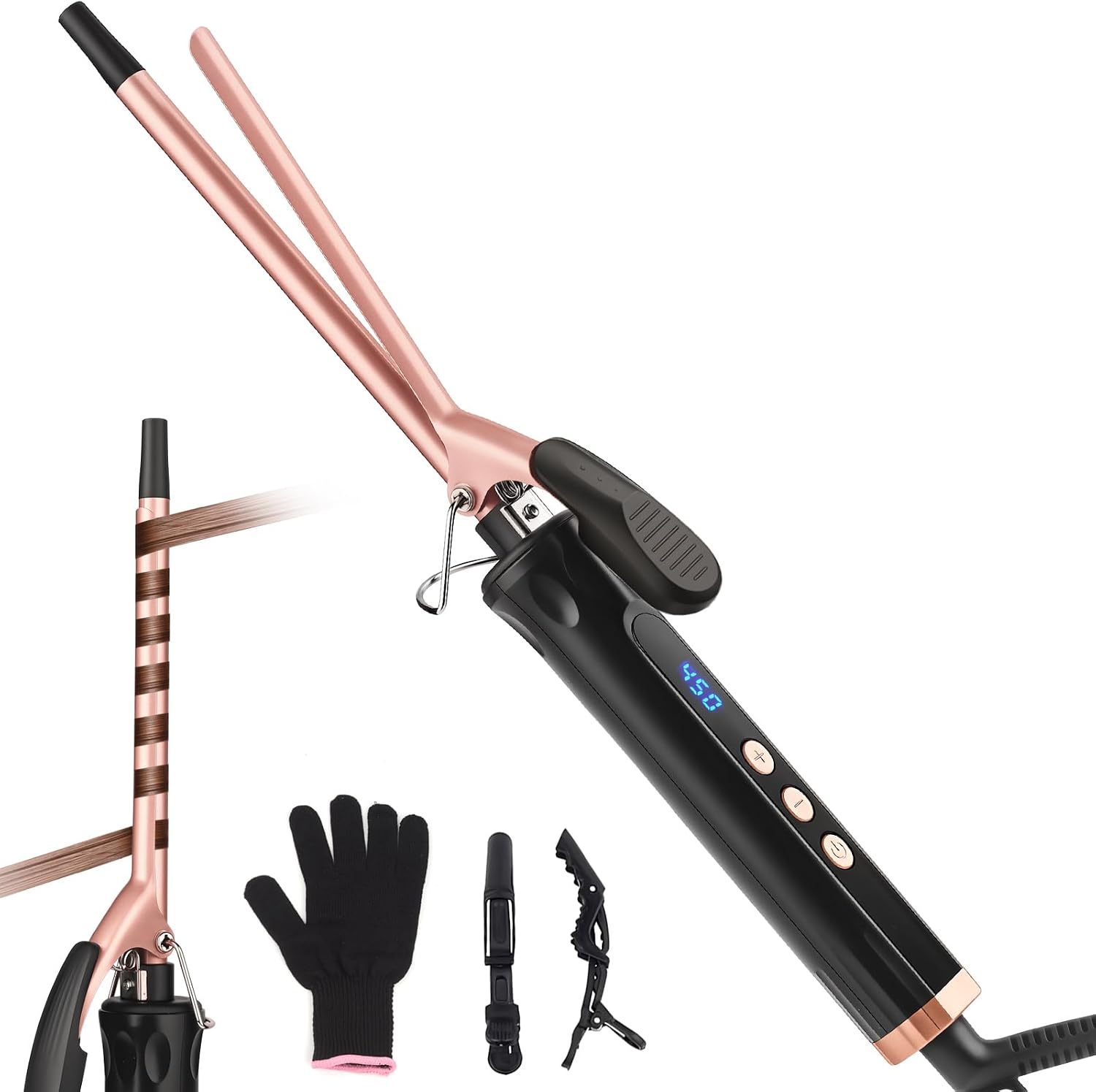 タイトカール用3/8インチ小型ヘアアイロンワンド、ショート用9mm薄型カーリングワンド