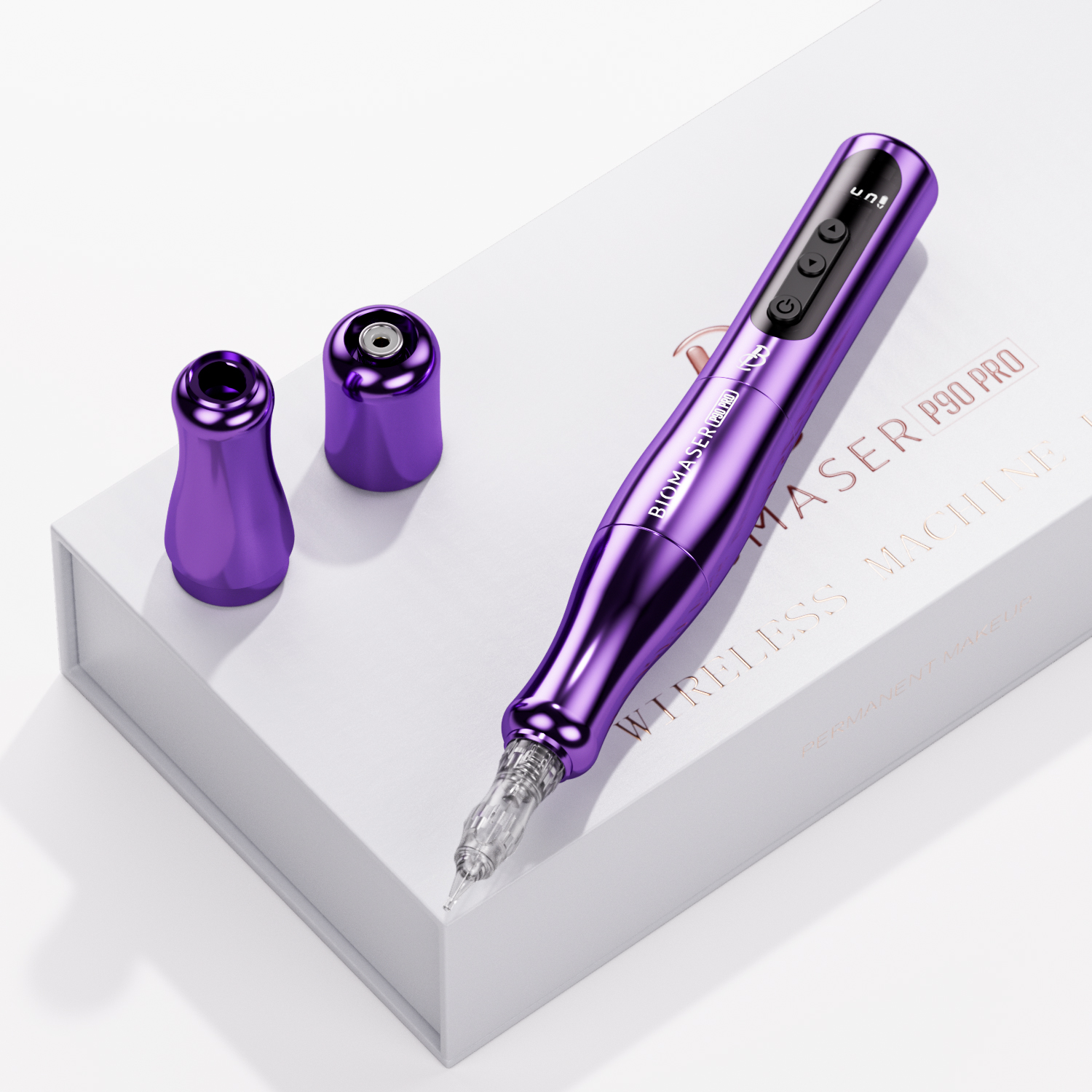 BIOMASER P90 プロワイヤレスロータリー充電式 PMU タトゥーマシンアートメイク Microblading 眉毛リップアイライナータトゥーガン
