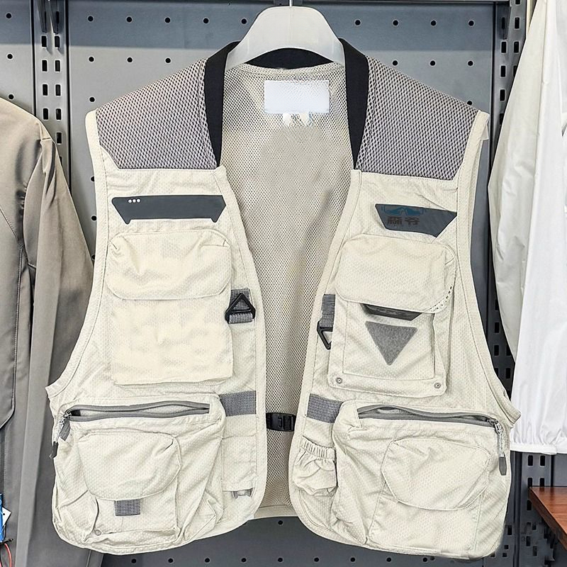 FACTCHECK EU 米国サイズの高級品質フィッシングベスト男性女性マルチポケットベスト作業服写真撮影メッシュ通気性カジュアルベスト