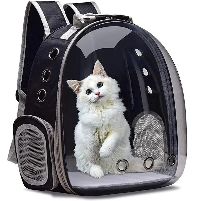 ポータブル猫ペットキャリアバックパック透明カプセルバブルペットバックパック小動物子犬キティ通気性キャリア旅行用