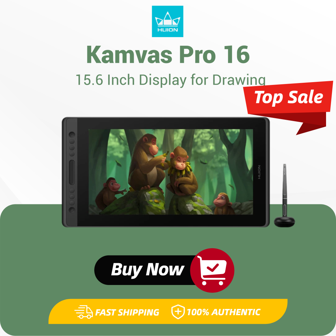 HUION Kamvas Pro 16 グラフィックタブレットディスプレイ 120%sRGB 描画ペンタブレットモニター 8192 レベルチルト機能スタイラスショートカットキー
