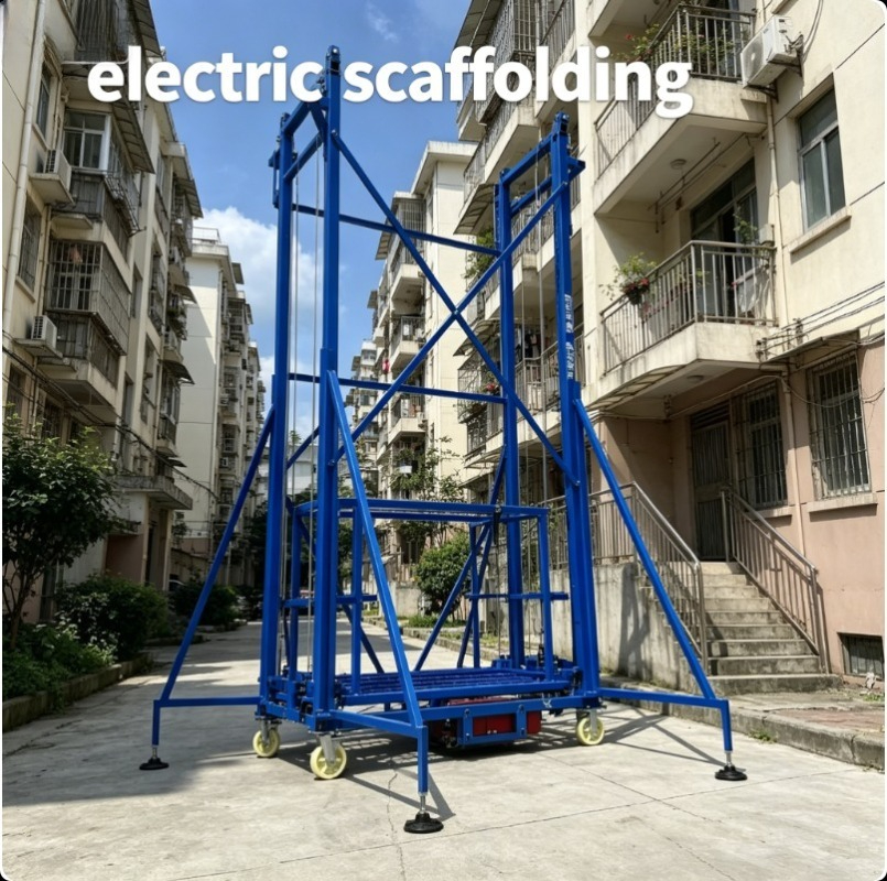 工場直接プロフェッショナルモバイル電動足場プラットフォーム 2-12 メートル 500 キロ鋼管電動足場はしご壁ペイント用