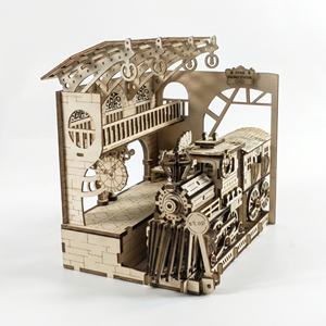 MCX 3D 木製組み立ておもちゃ 蒸気機関車パズル 知育 アニメ風 DIYおもちゃ 木工工芸品 101～500ピース