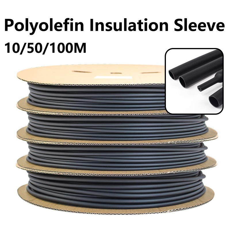 10/50/100 Meter Dia 2.4-25.4mm Insulated Heat Shrink Tube 3:1 Polyolefin Thermal Cable Sleeve Black/Red