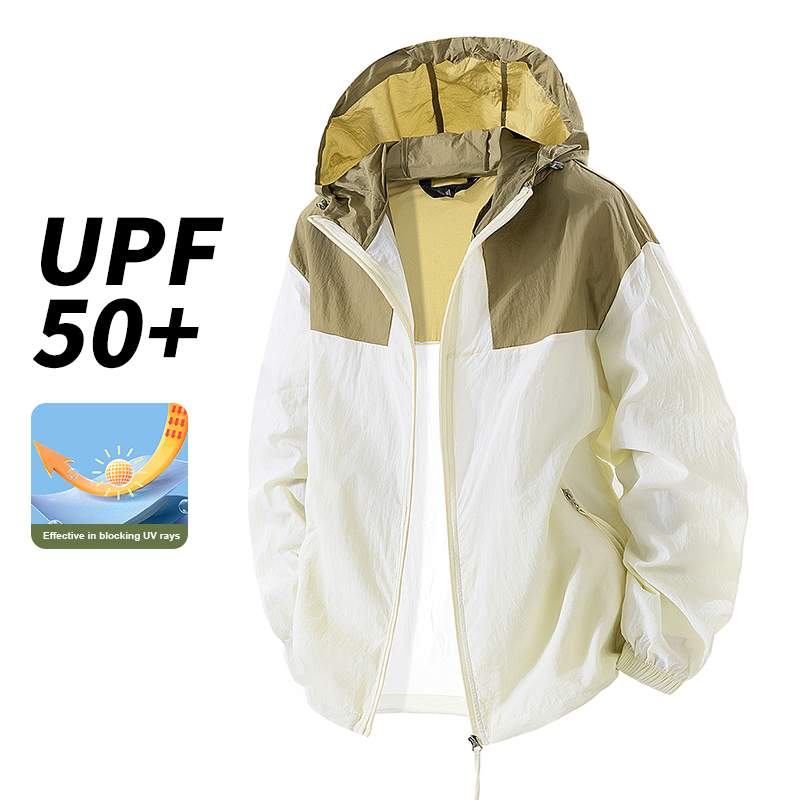 夏 UPF50 日焼け止め衣類男性ジャケット屋外カップルモデル軽量通気性ジャケットフード付きジムスポーツウインドブレーカー