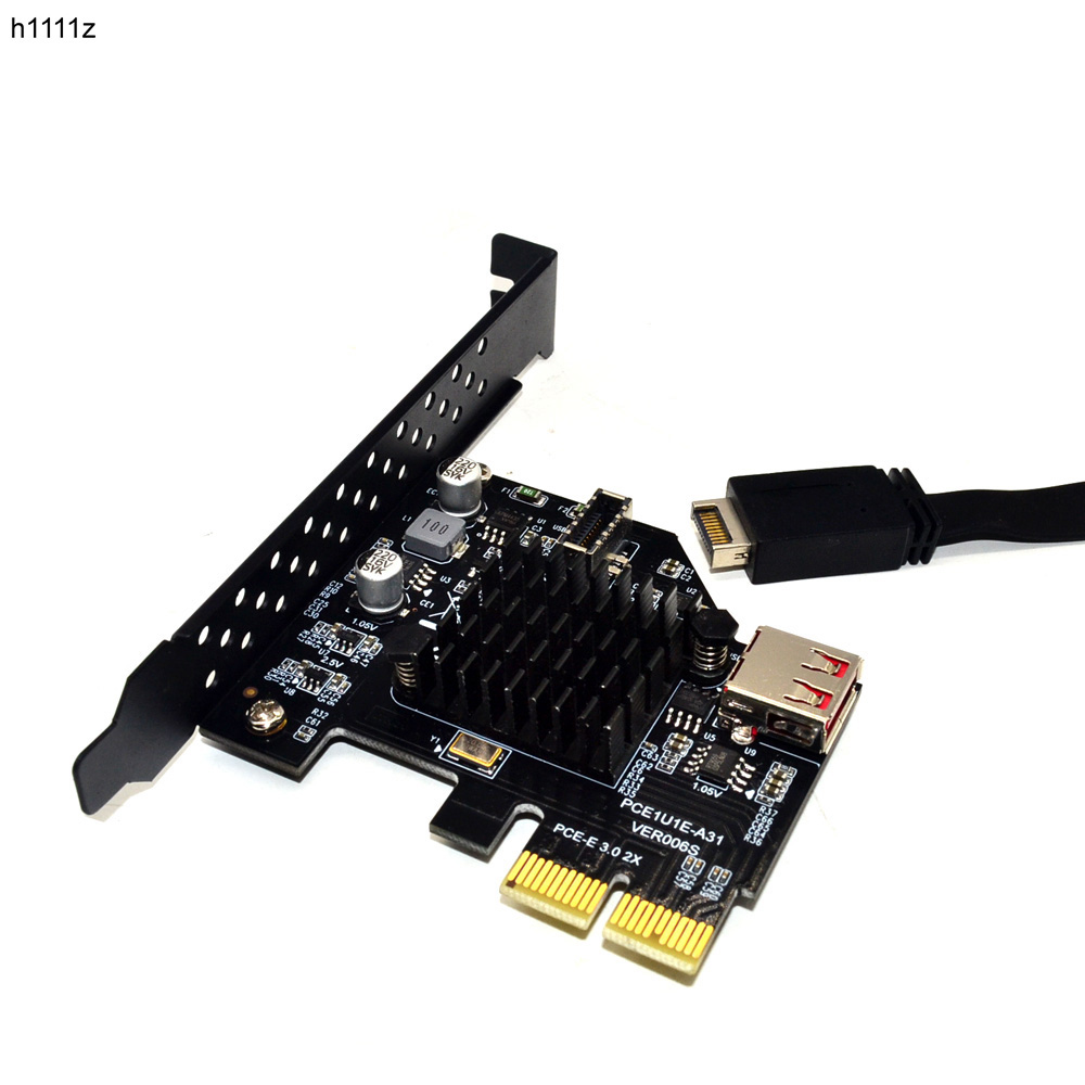 H1111Z アドオンカード PCI Express 3.0 USB 3.1 PCI-Eカード PCIE USBアダプターライザー TYPE-E USB3.1 Gen2 10Gbps + USB2.0拡張カード