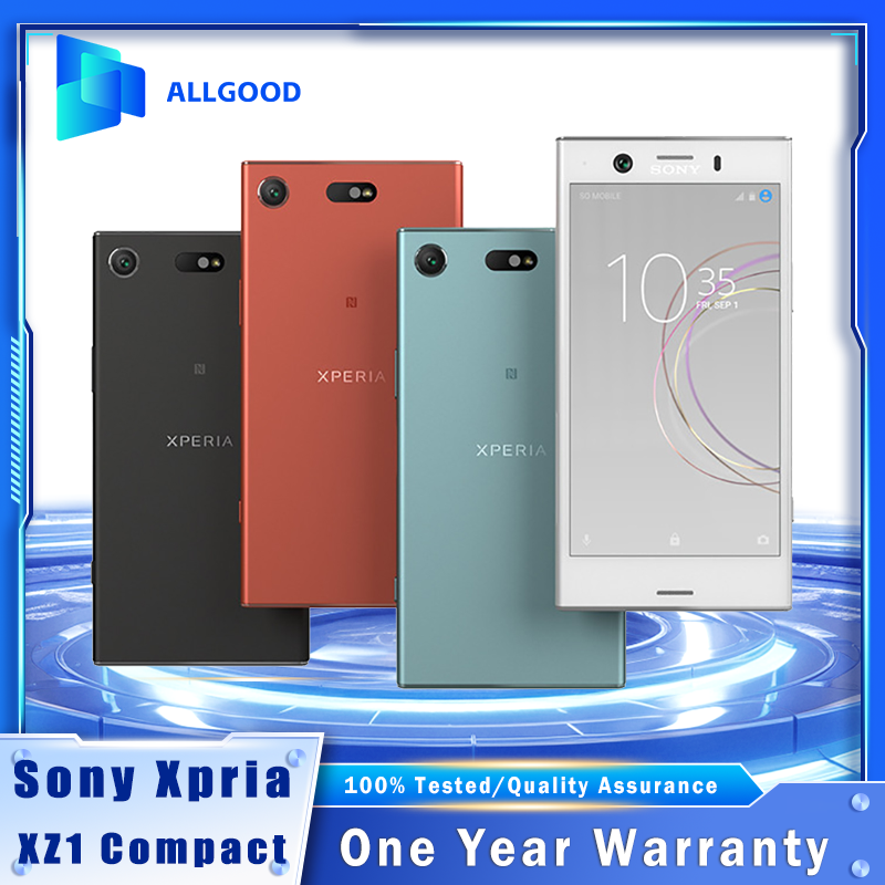 オリジナル Sony Xperia XZ1 Compact G8441 4.6 "4GB RAM 32GB ROM 19MP カメラ Snapdragon 835 オクタコア Android ミニスマートフォン