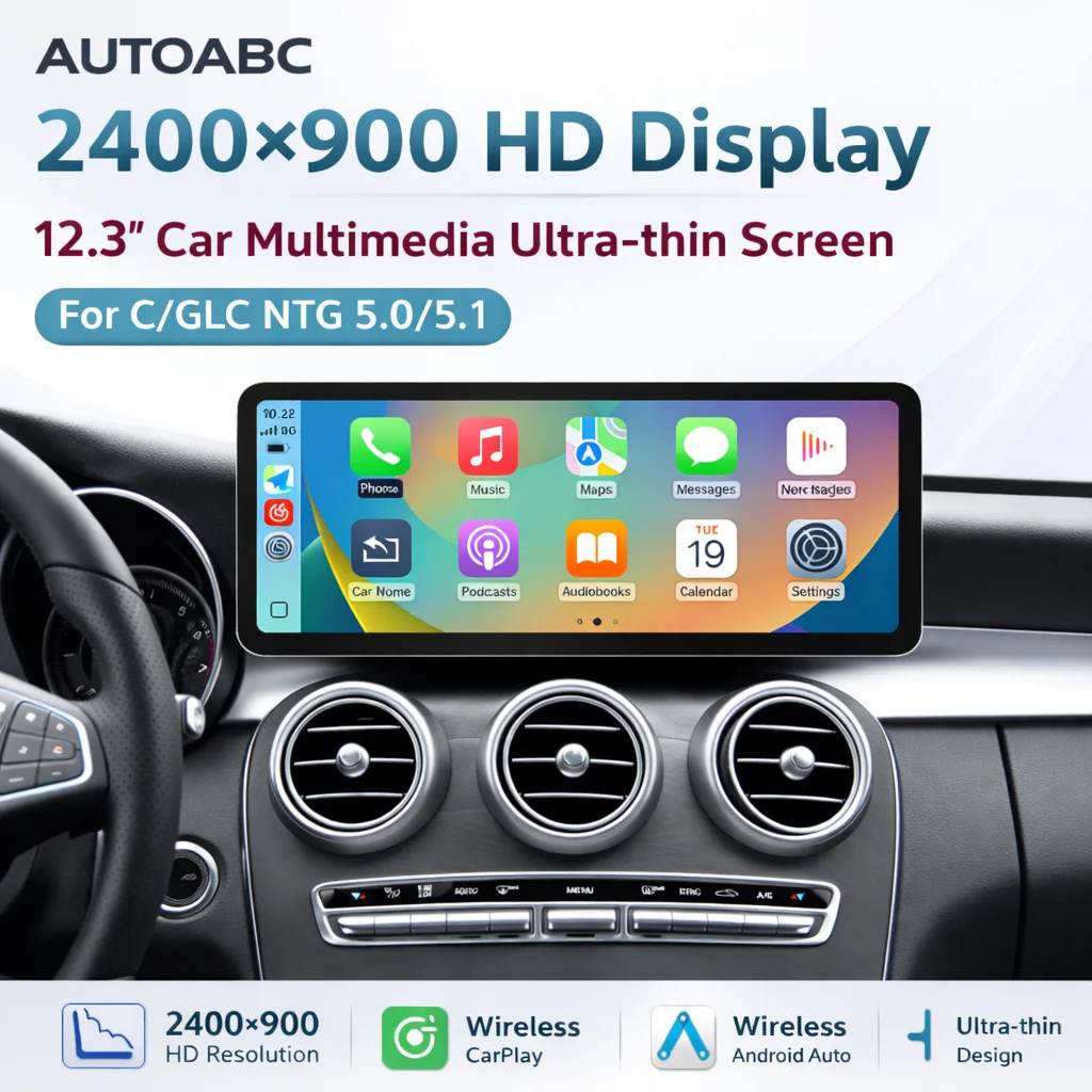 12.3 "ワイヤレス CarPlay Android 自動タッチスクリーンカーラジオマルチメディアメルセデスベンツ W205 X253 GLC C クラスクーペ W447 2015-2018