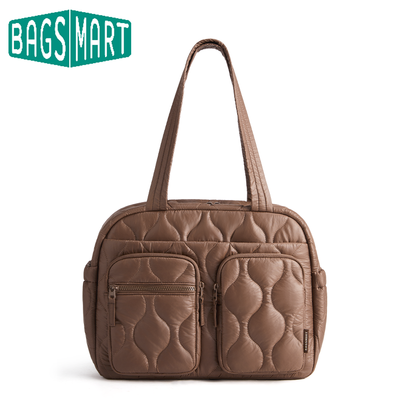 BAGSMART トラベルトートバッグ 大容量 機内持ち込み手荷物 ハンドバッグ 週末一晩スポーツバッグ 女性用