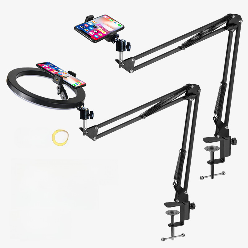 ビデオ録画用電話ホルダー リングライト付きデスクトップライブストリーミングスタンド
