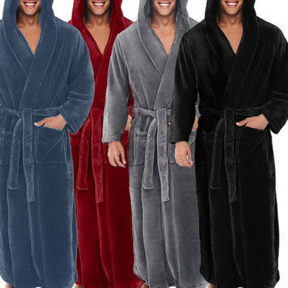 5XL オーバーサイズ男性バスローブ冬ロングフランネルバスローブフリース着物夜の居心地の良いパジャマ男性ホーム服ガウンパジャマ