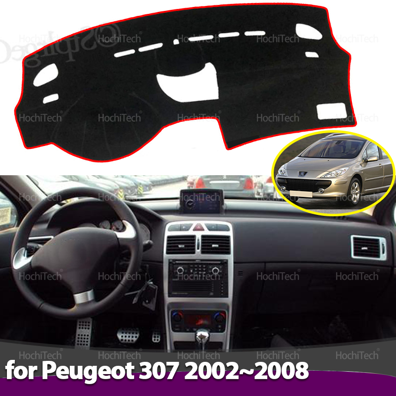 プジョー 307 307sw 307cc 2002 〜 2008 2005 2006 2007 車のダッシュボードカバーライトパッドインパネマットケースカーペットを回避