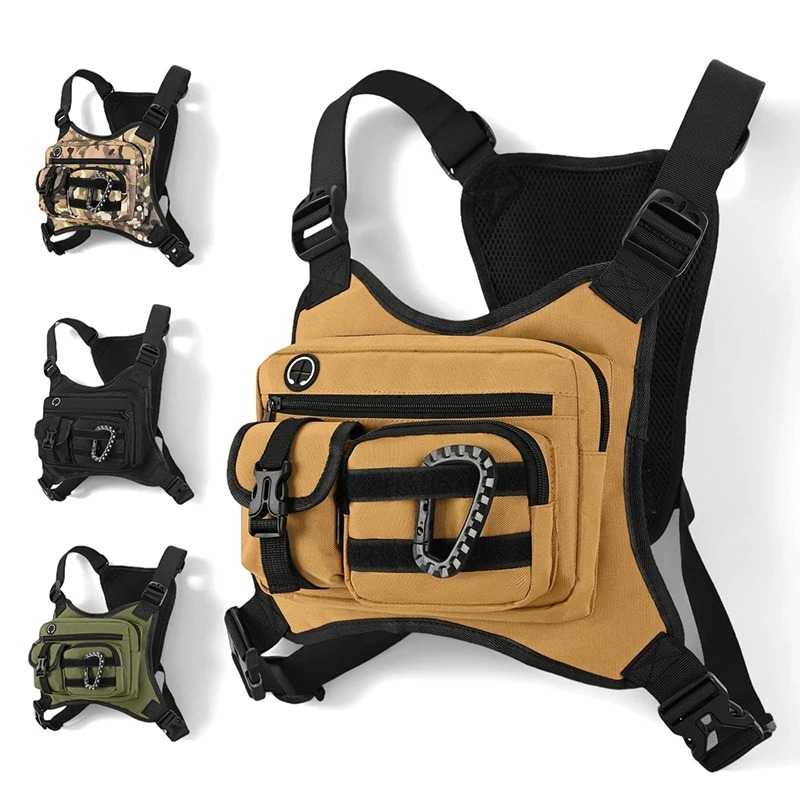 2026 新しい男性用アウトドアタクティカルチェストバッグ、ランニング、ハイキング用ユーティリティ EDC トラベルチェストパック、チェストベストホルスター収納バッグ。