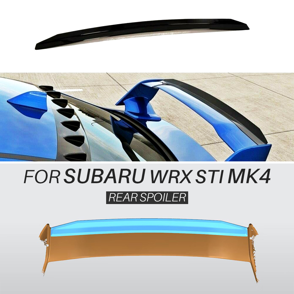 スバル WRX STI MK4 リアスポイラーキャップ延長翼 ABS グロスブラックカーアクセサリー 2014 2015 2016 2017 2018 - 2020