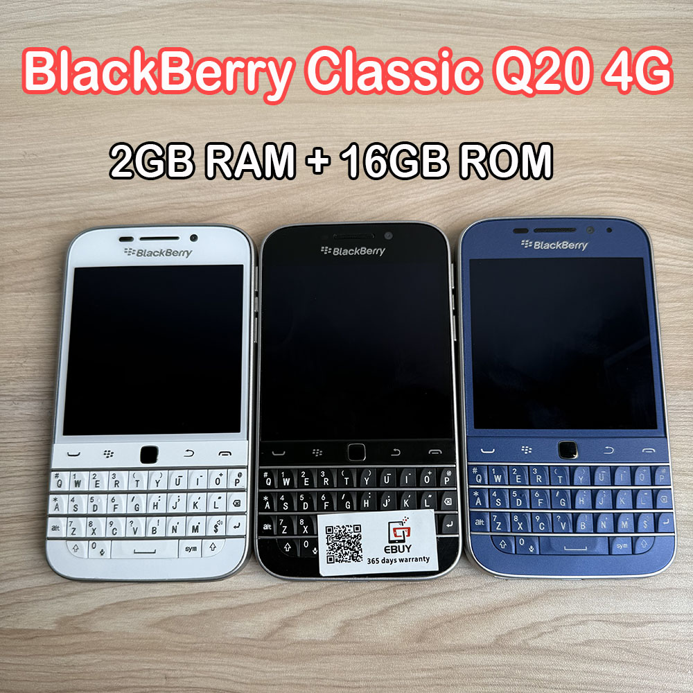 BlackBerry Classic Q20 オリジナル 3.5 "4G LTE モバイル携帯電話 WIFI 16G ROM QWERTY キーボードロック解除スマートフォン 95-99% 新しい