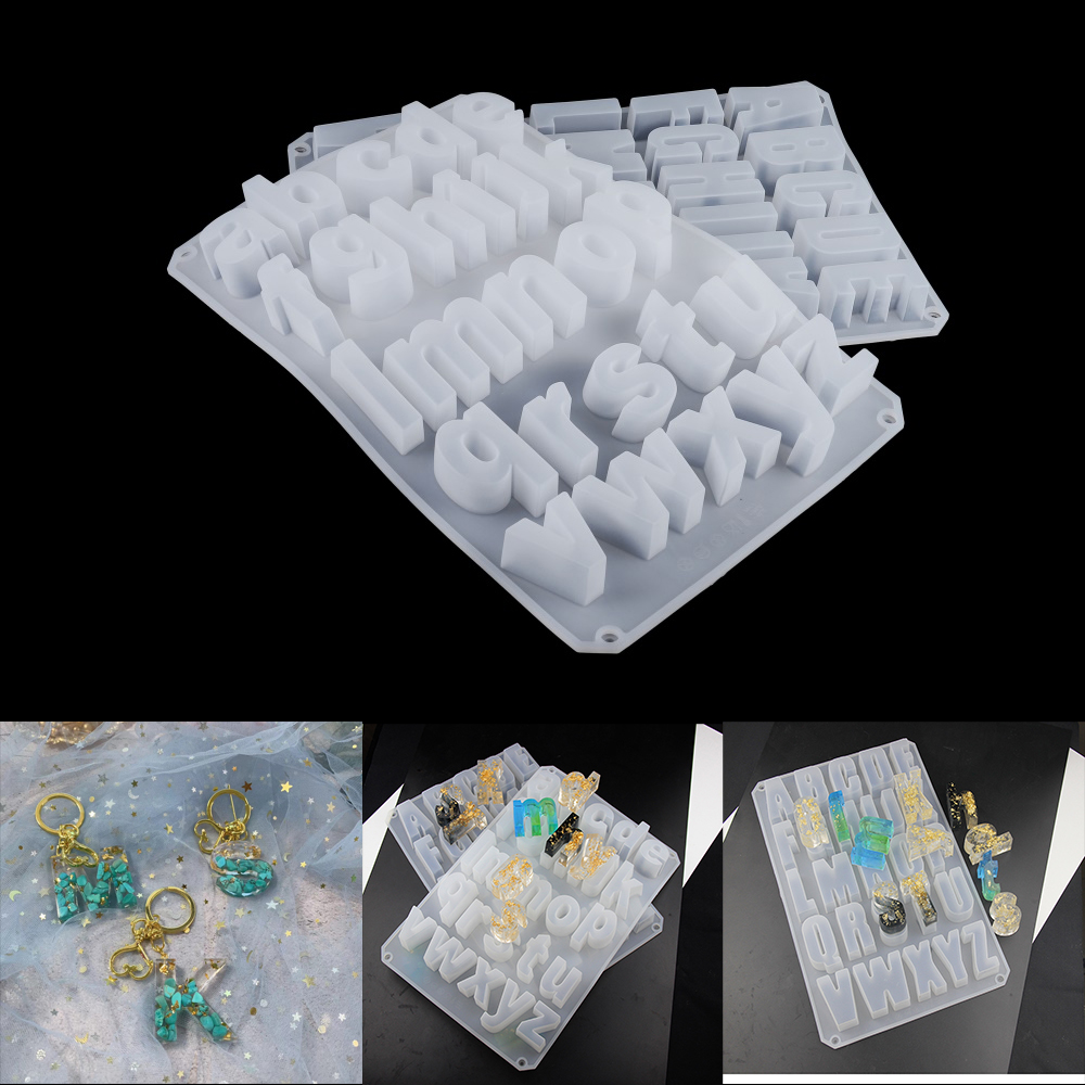 大文字クリスタルエポキシ樹脂モールドアルファベット小文字ペンダント鋳造シリコーン型 diy 工芸品ジュエリーメイキング用