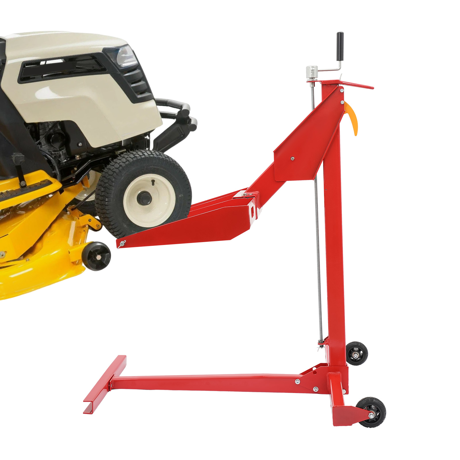 芝刈り機リフトジャッキ、耐荷重450ポンドの乗用芝刈り機リフティング修理スタンド、庭芝刈り機トラクター傾斜リフティングプラットフォーム