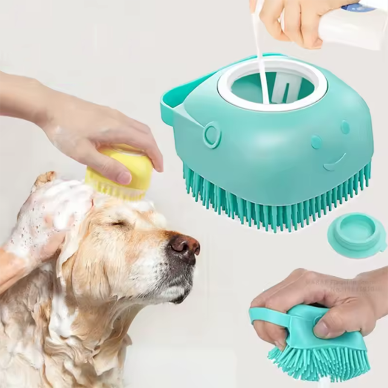 新しいバスマッサージブラシ浴室多機能子犬大型犬猫ソフト安全シリコーンペットアクセサリー犬猫ツール