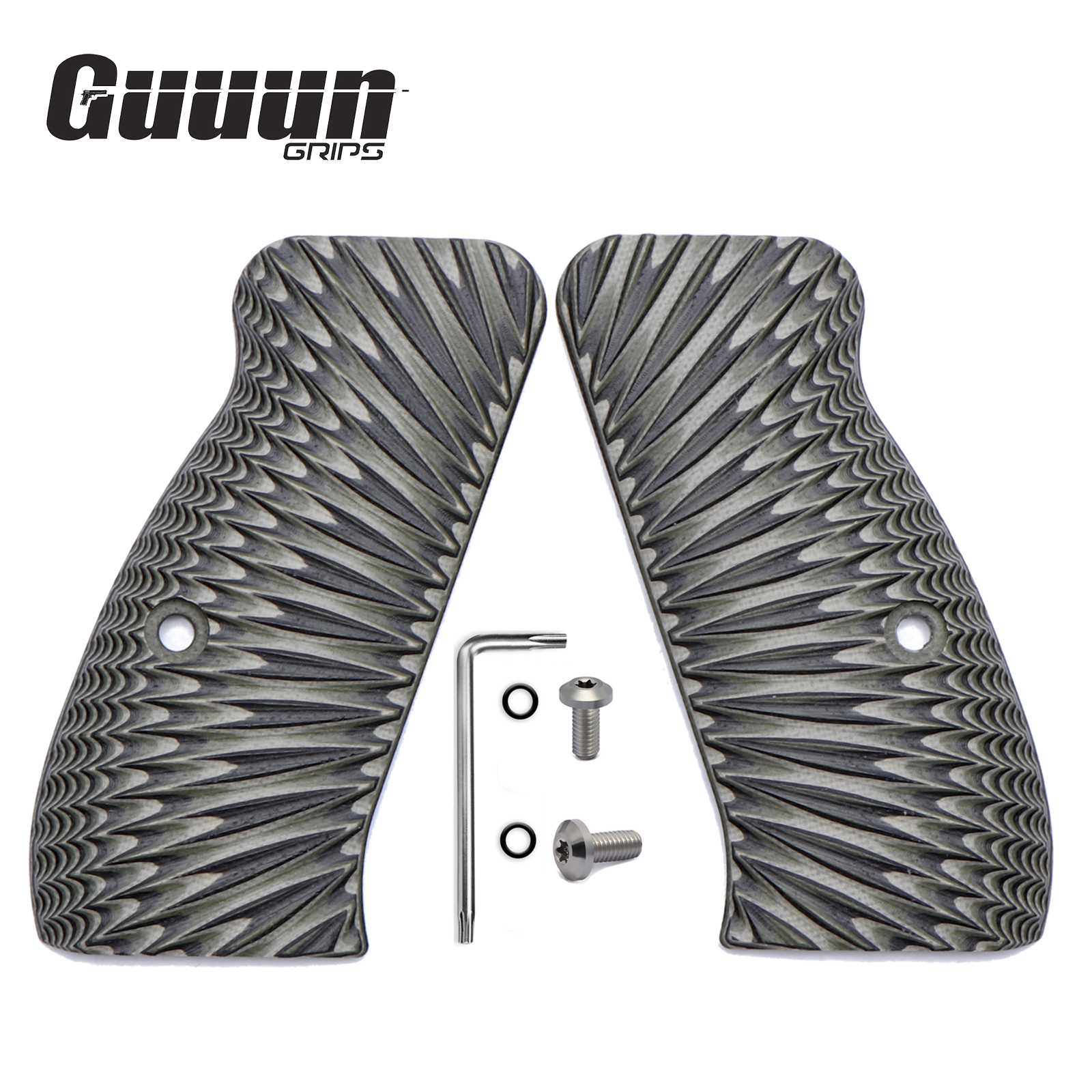 Guuun G10 CZ 75 コンパクト グリップ サンバースト テクスチャー フィット CZ P-01、CZ 75 D PCR コンパクト