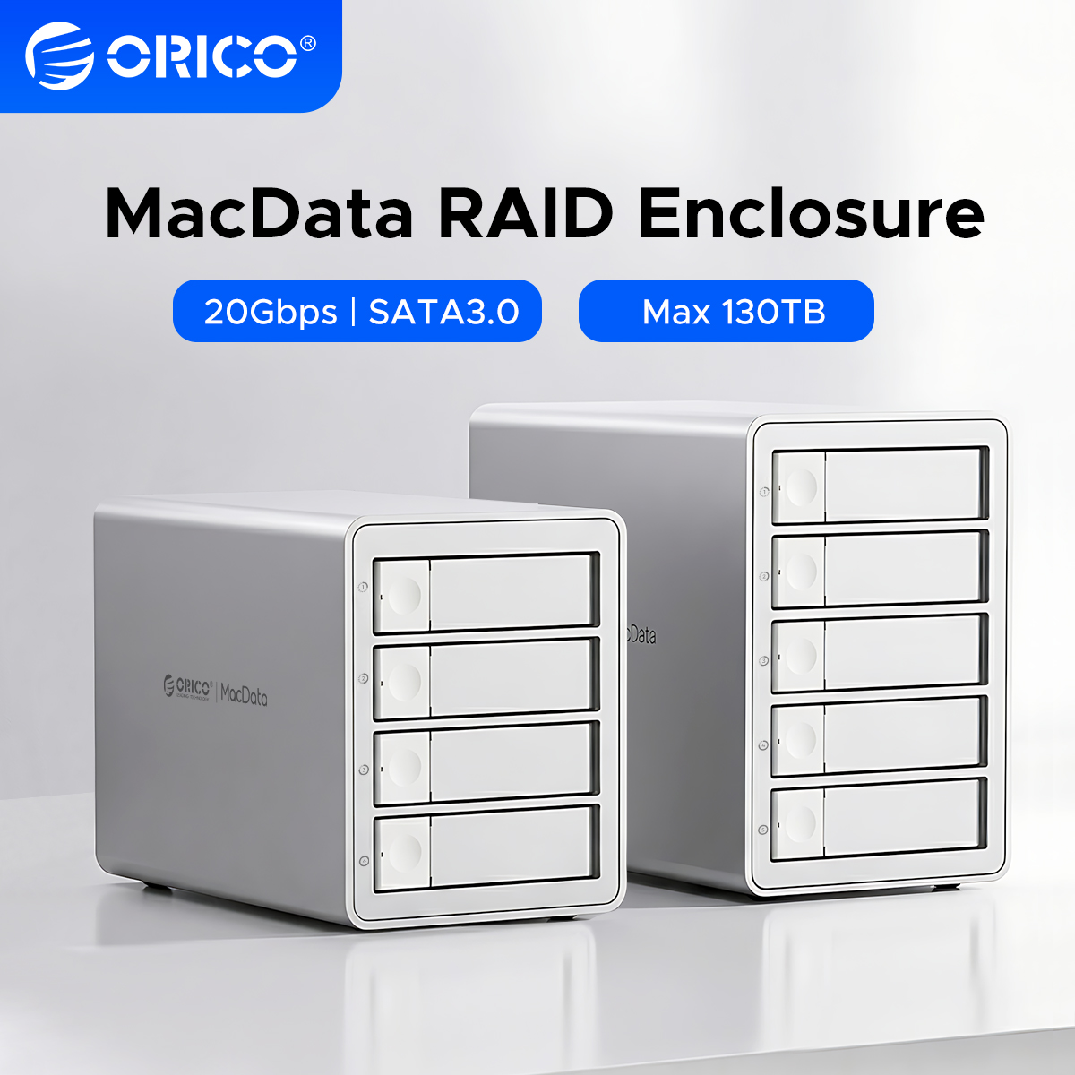 ORICO アップグレード 5/4 ベイ 20Gbps RAID ストレージ ドッキング ステーション 2.5 "3.5" SATA HDD エンクロージャ デイジーチェーン タイプ C 150 ワット電源外部ケース