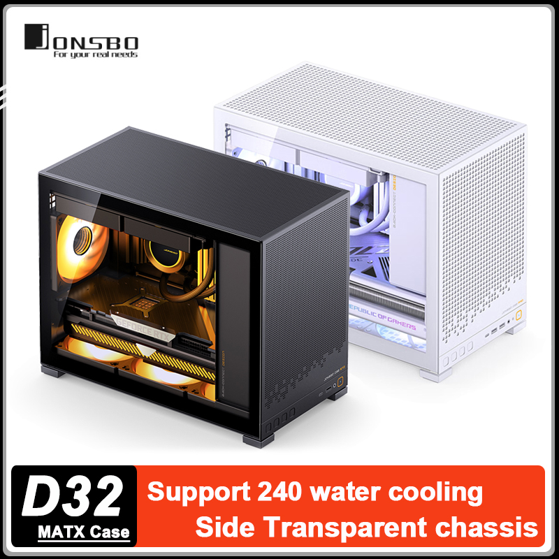 JONSBO D32 STD/PRO MATX デスクトップ MINI ケース側透明コンピュータゲームケースサポート 240 水冷 ATX 電源
