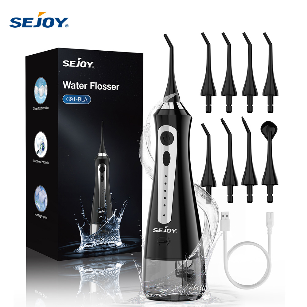SEJOY ウォーターフロッサー洗浄器歯科歯ホワイトニングストリップポータブル 230 ミリリットルタンク 5 モード 8 ジェットヒント家庭用洗濯機
