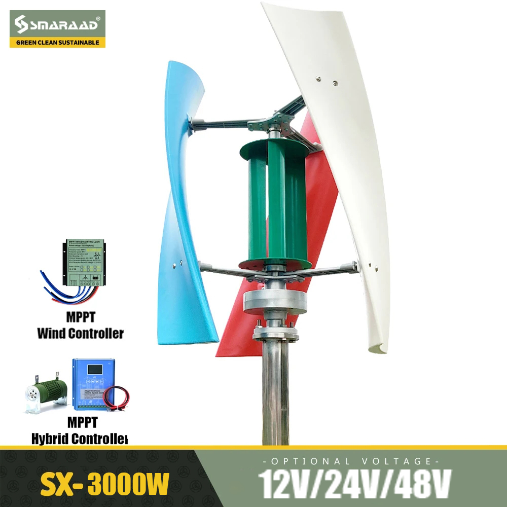 3KW 風力発電機内部エアダクト 2000W 3000W 小型フリーエネルギー風力タービン電源永久リニアモーターカー 12v 24v MPPT コントローラ付き