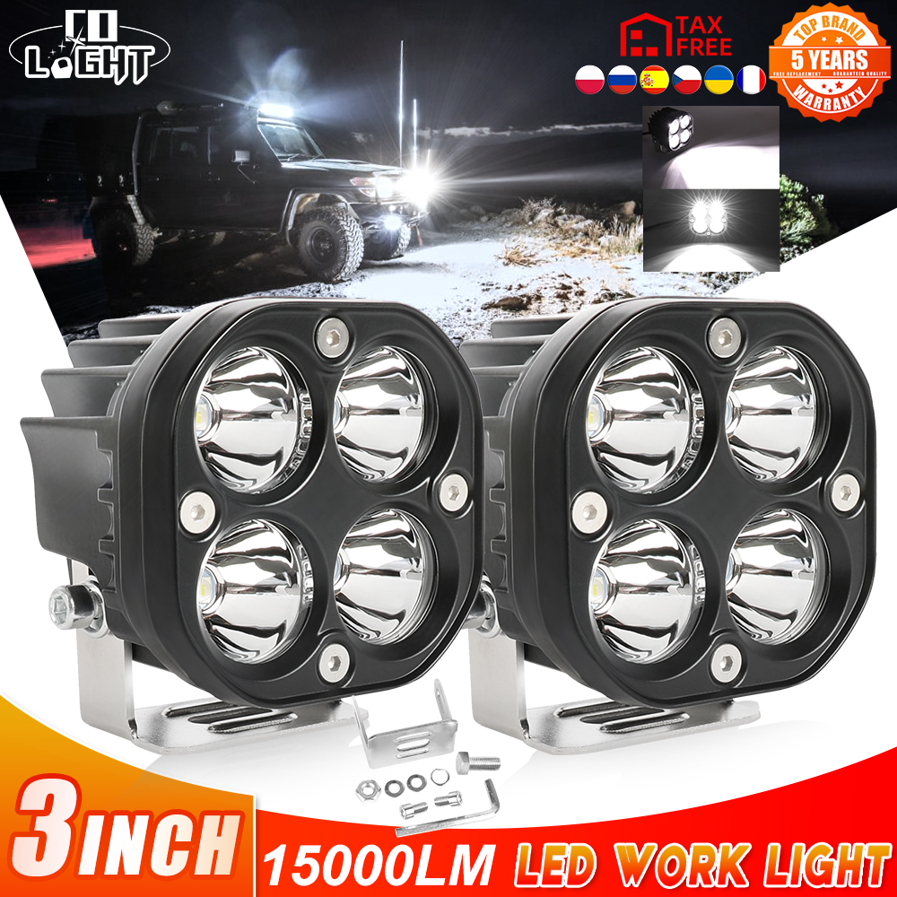 CO LIGHT 3 インチ LED スポットワークライト 12V 24V フォグランプ運転オフロード 4X4 4WD Led スポットライトトラック車 ATV SUV ATV UAZ モト