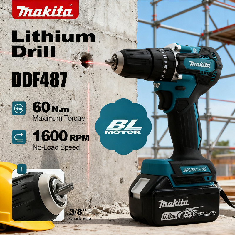 マキタ 18V コードレスドライバードリル 充電式電動工具 ブラシレス電動インパクトドライバー DDF487
