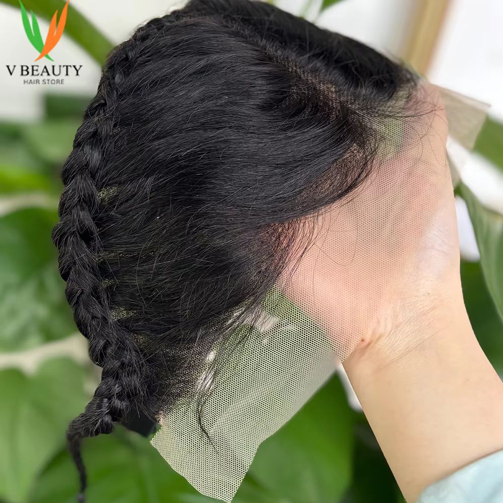 V Beauty 新しい 13 × 4 レースフロントブラジリアンレミーヘアレース閉鎖のみ三つ編み 10 インチ 13 × 4 透明レースフロントナチュラル