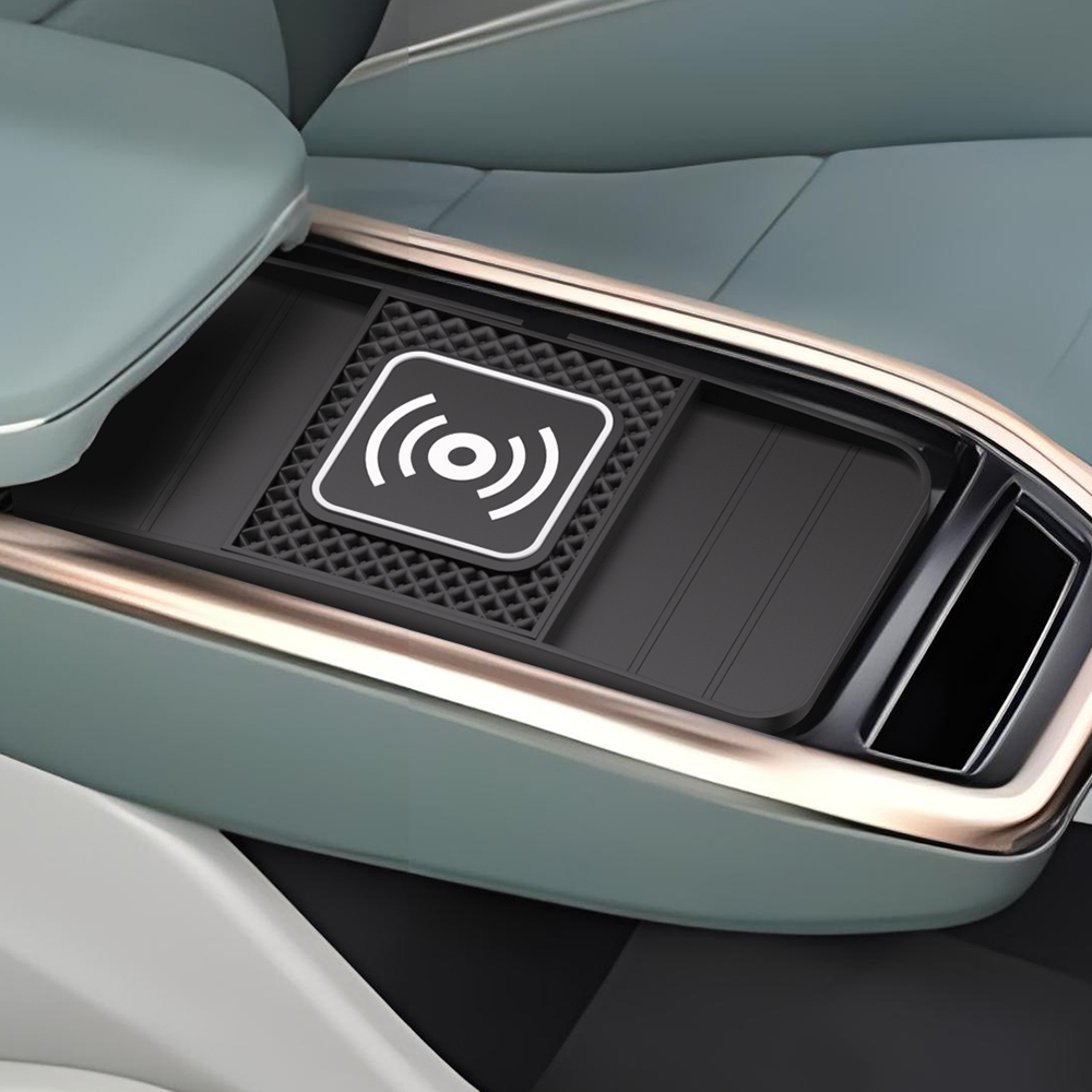 15W高速ワイヤレス充電パッド、車の保管用滑り止めゴムマット、携帯電話と互換性のある軽量USB電源充電器