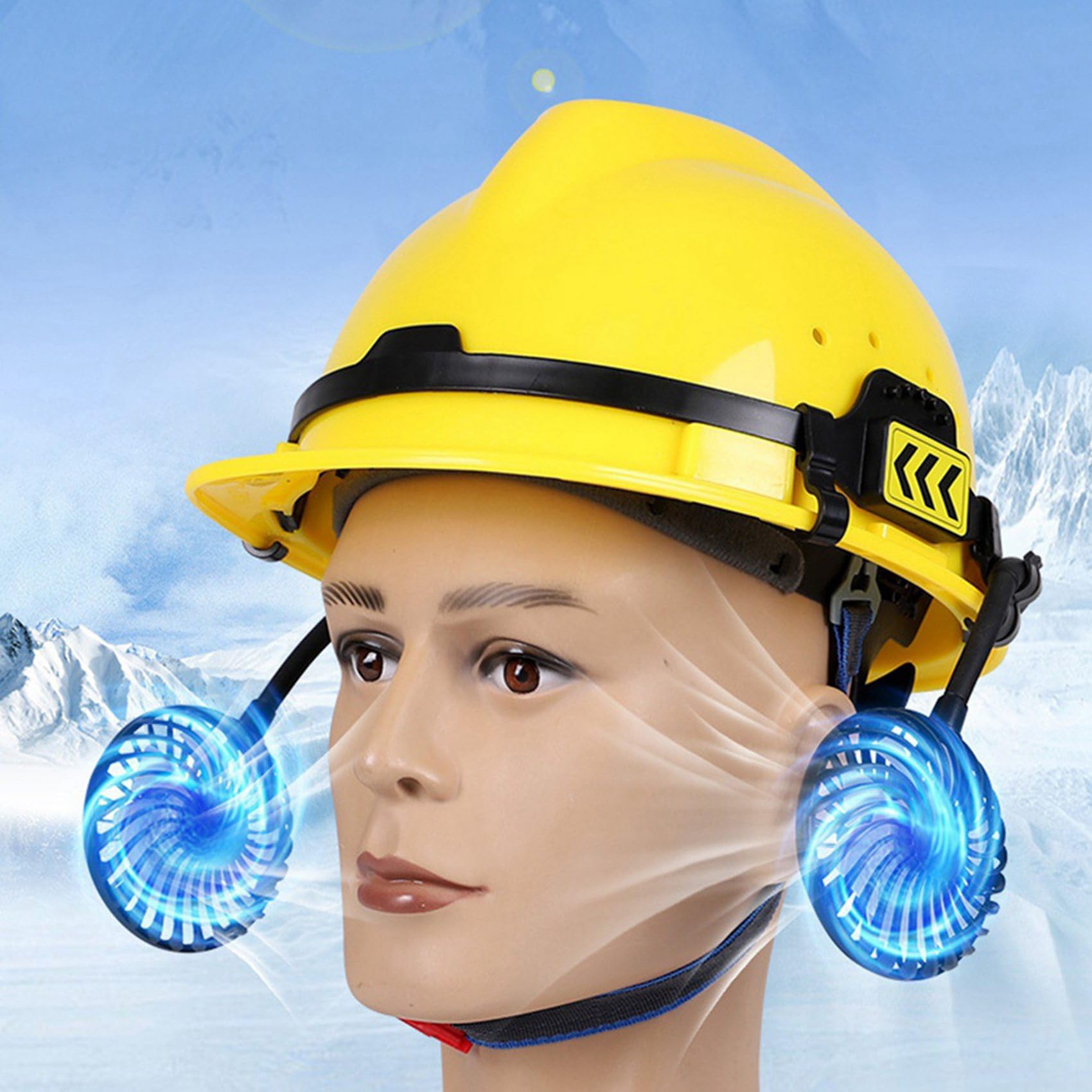 安全ヘルメットファン、ナイトライト付き3スピードUSB充電式冷却ファン、ハードハット夏の作業用ユニバーサルマウント