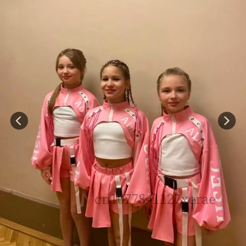 女の子のヒップホップとストリートダンスの衣装、ジャズダンスの女の子のファッショナブルなモデルステージランウェイパフォーマンス衣装