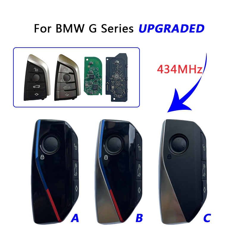 AK006002 移植バージョン B MW G シリーズ更新スマートリモート車のキー 4 ボタン 434MHz メカニカルブレード付き