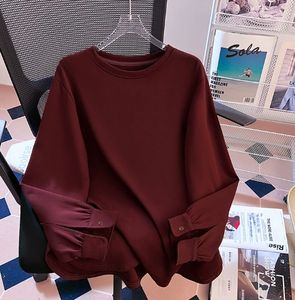 レディース無地ショルダースウェットシャツ、春秋韓国風ゆったりベースレイヤー、シンプルカジュアルトップス卸売