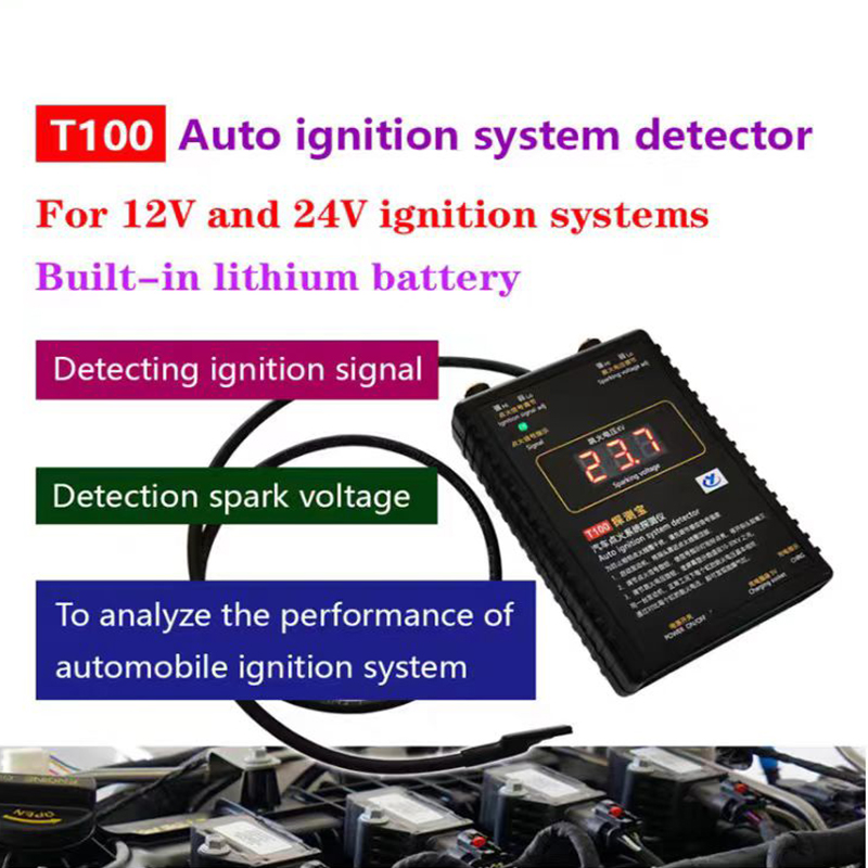 T100 12V 24V 自動点火システム検出器点火信号フレームアウトと火花電圧エンジン 4 ストロークエンジン Eetector
