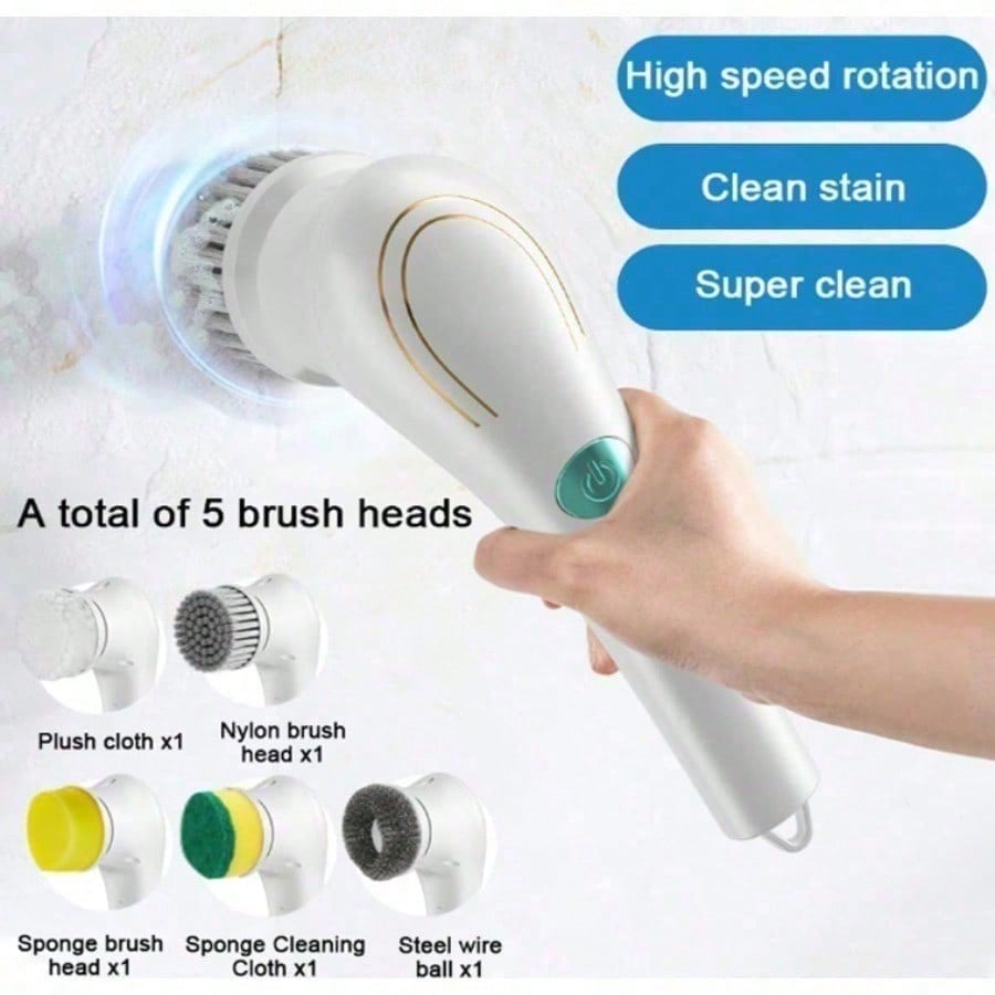 楽々お掃除ツール！ブラシヘッドボタン付きの電気設計、ホームクリーニングブラシで頑固な汚れを簡単に処理でき、バスルームやキッチンのクリーニングに非常に便利ホームクリーニングパーティーCleani