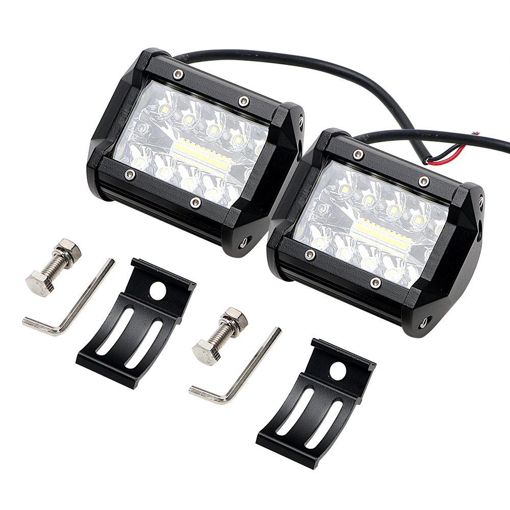 カーライト防水車のスタイリング DC12V 24V トラクターボートオフロード用 2 ピース/セット 4 "LED ライトバーワークライトオフロード