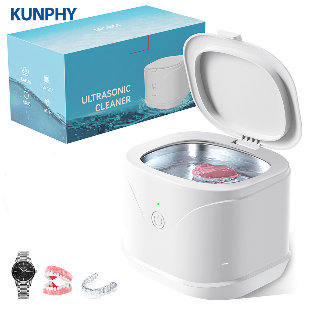 KUNPHY 新超音波クリーナー 46000Hz 充電式ポータブル高周波振動メガネジュエリー洗浄機家庭用