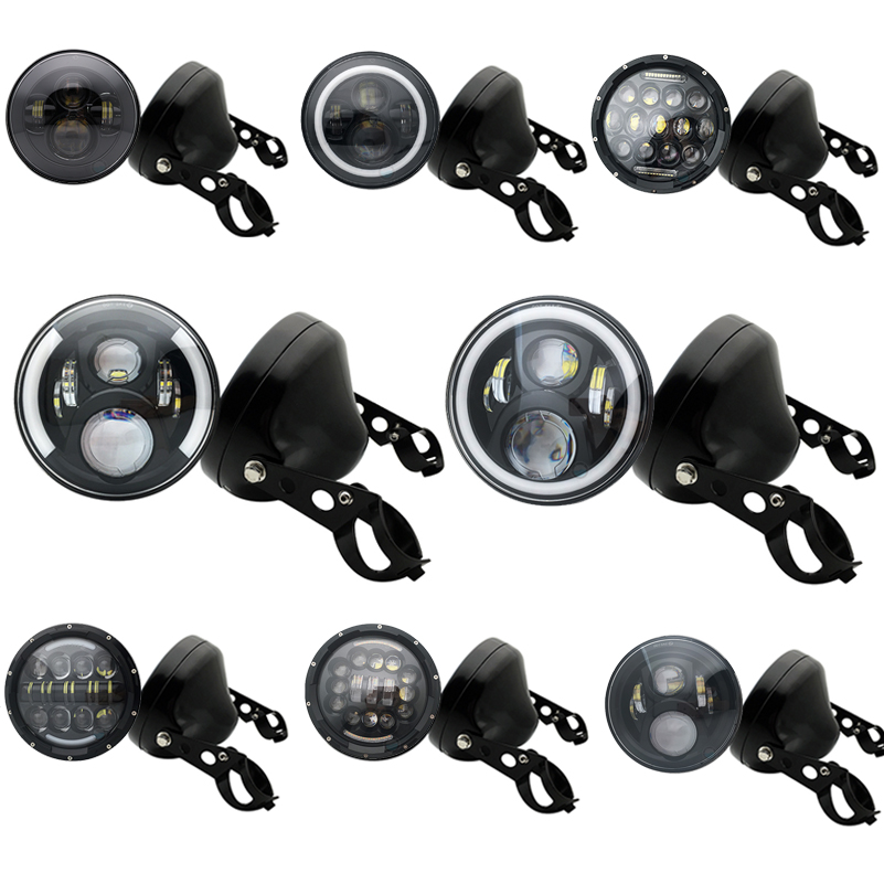 ユニバーサル 7 インチ 60W DRL LED オートバイヘッドライト、ホーネット 600 ホンダ cb400 cb1000sf カワサキ ER6N ヘッドランプハウジング用。