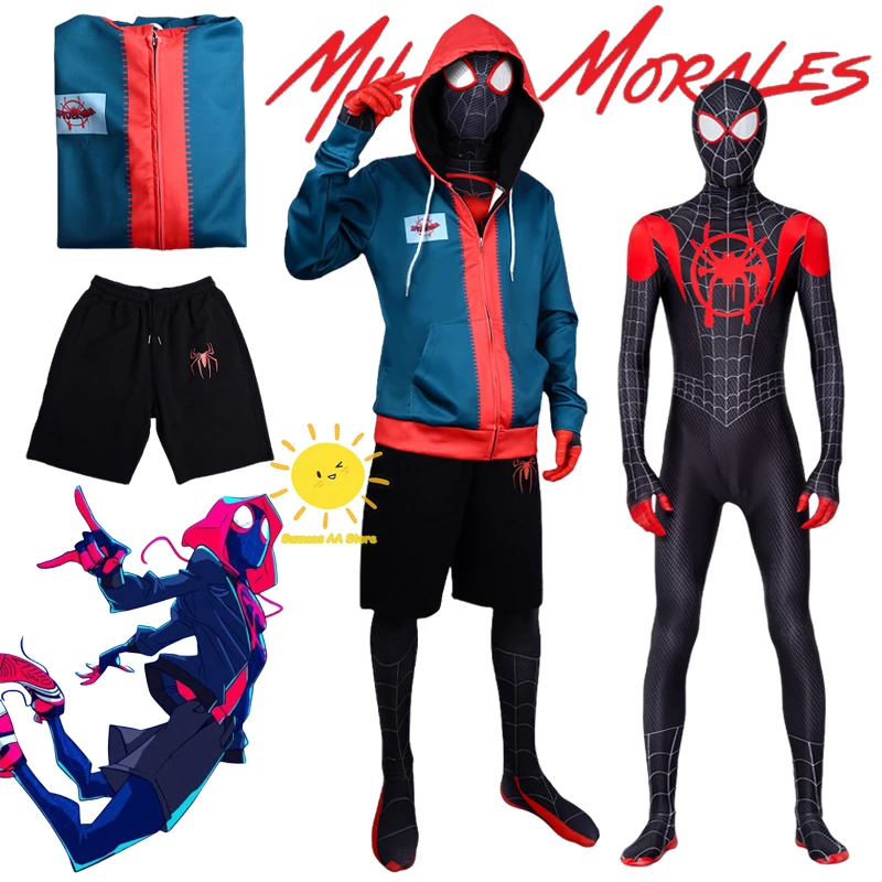 BEAST KINGDOM スパイダー マイルズ モラレス コスプレ ハロウィン ジャケット ボディスーツ マスク パーティー コスチューム スーツ スパイダー マイル ファンタジー ユニセックス用