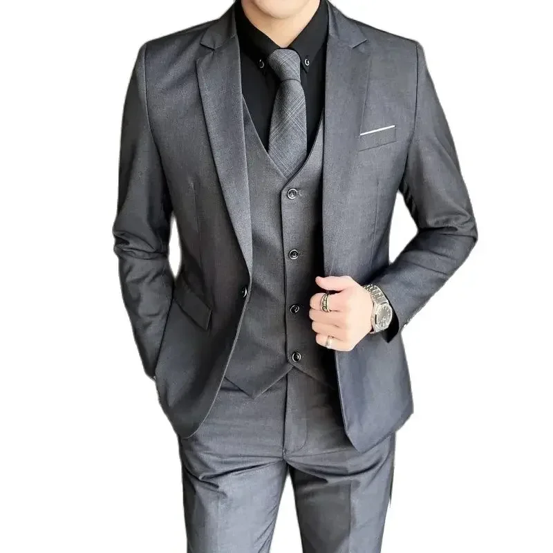 S-9XL 新 (ブレザー ベスト パンツ) メンズ ファッション ビジネス紳士プロフェッショナル フォーマル ドレス韓国語バージョン宴会ドレス スーツ 6XL