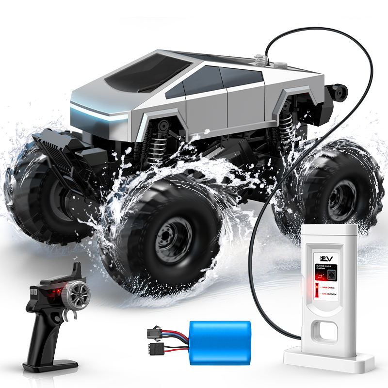 2.4GHz リモコン水陸両用オフロード車 360 度回転ビッグホイール RC カー大容量バッテリー防水おもちゃ子供のため