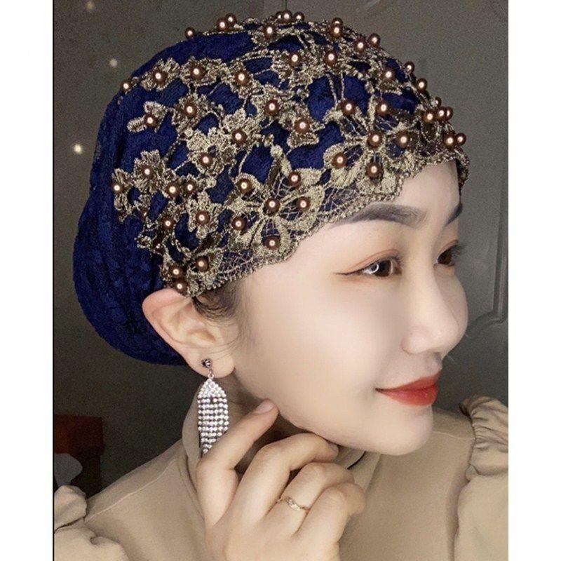 新到着！女性用ビーズハット |イスラム教徒のスカーフ |便利なフード付きヘッドラップ |プレミアム品質