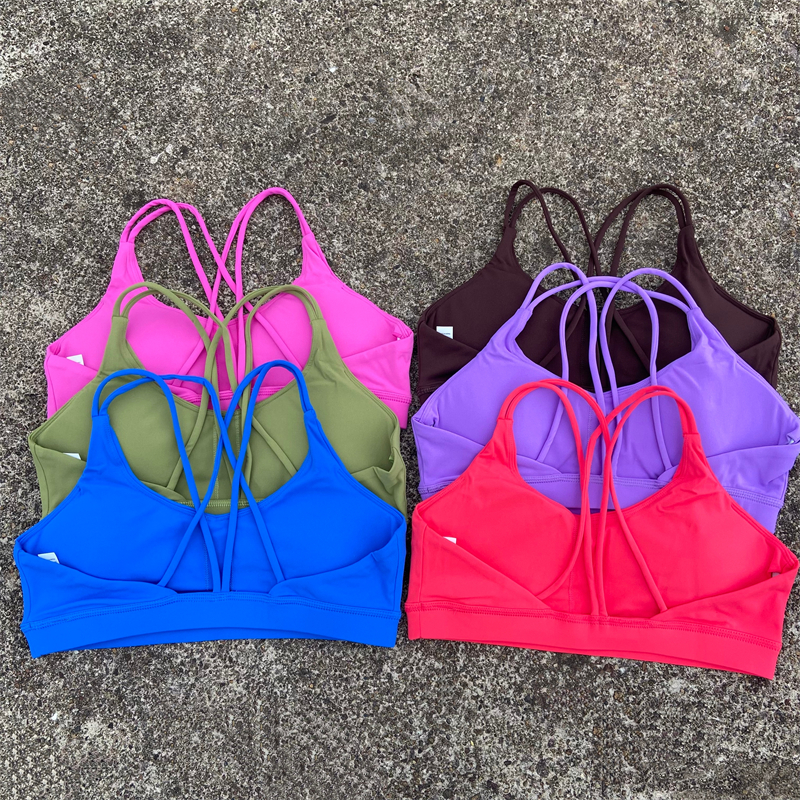 女性クロスストラップスポーツブラジムワークアウトクロップトップヨガベスト高衝撃フィットネス Bralette プッシュアップランニングタイトなパッド入り下着