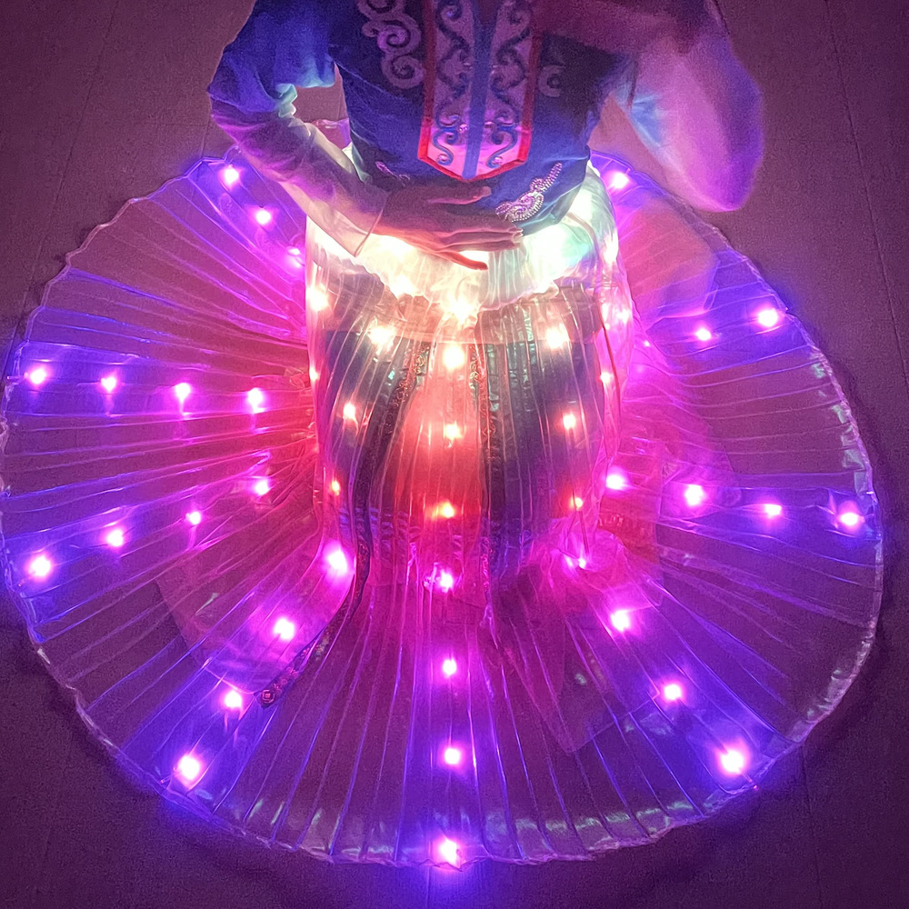 ベリーダンスアクセサリー Led スカート複数の色切り替えスカート充電式 Led ライト大人のステージパフォーマンス練習