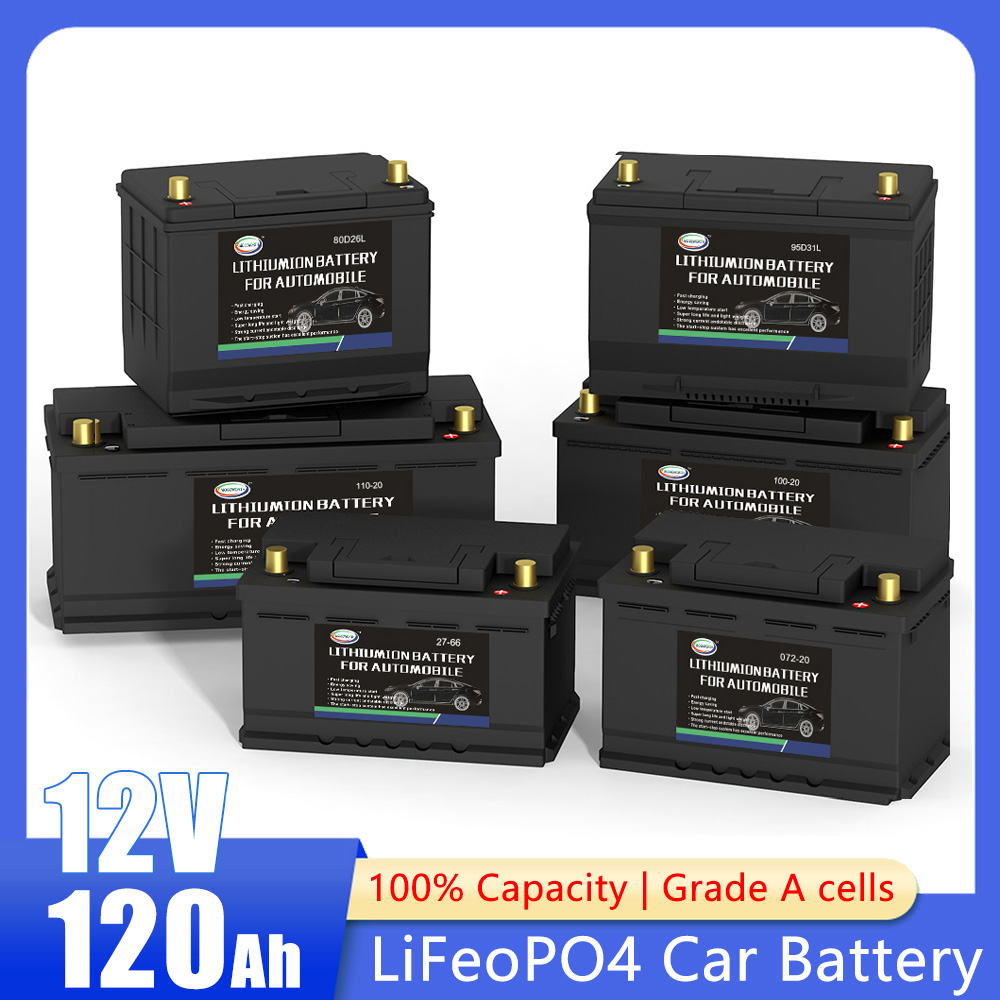 12V LiFePO4 バッテリー車 20Ah 40Ah 70Ah 82Ah 100Ah 100Ah 120Ah リン酸鉄リチウム始動バッテリー内蔵 BMS ジャンプスターター